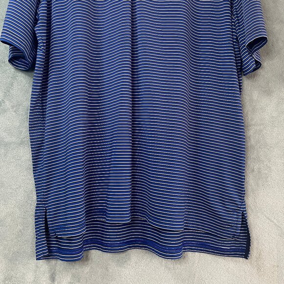RLX Ralph Lauren Polo Shirt Mens XL Blue Striped SS Golf Stretch Wicking Logo - Picture 5 of 12
